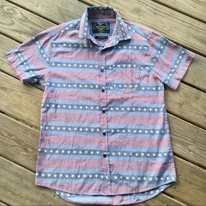 slim fit M Stars and Stripes button short sleeve